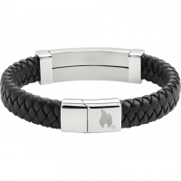 Браслет Zippo Steel Bar Braided Leather Bracelet (20 см) купить в Твери