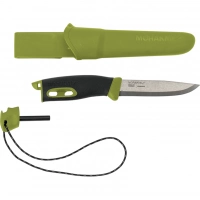 Нож с фиксированным лезвием Morakniv Companion Spark (S) Green, сталь Sandvik 12C27, рукоять резина/пластик купить в Твери