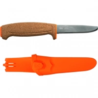 Нож с фиксированным лезвием Morakniv Floating Serrated Knife, сталь Sandvik 12C27, рукоять пробковая купить в Твери