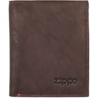 Портмоне ZIPPO, коричневое, натуральная кожа, 10×1,5×12,3 см купить в Твери