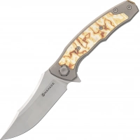 Складной нож Maxace Halictus Mokume, сталь M390, рукоять Mokume/Titanium купить в Твери