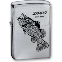 Зажигалка ZIPPO Black Bass Brushed Chrome, латунь с никеле-хром. покрыт., серебр., матов., 36х56х12мм купить в Твери