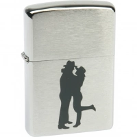 Зажигалка ZIPPO Cowboy Couple Brushed Chrome, латунь, ник.-хром. покр., серебр., матов., 36х56х12 мм купить в Твери