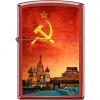 Зажигалка ZIPPO Красная Москва, латунь/сталь с покрытием Red Matte, красная, матовая, 36x12x56 мм купить в Твери